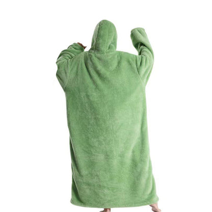 Unisex Hoodie Blanket Oversized Wearable Throw Blanket Green