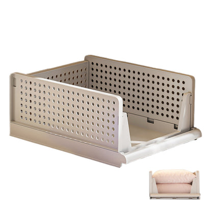 Folding Closet Organizers Stackable Plastic Storage Basket Drawer Shelf Container for Cupboard Kitchen Bathroom