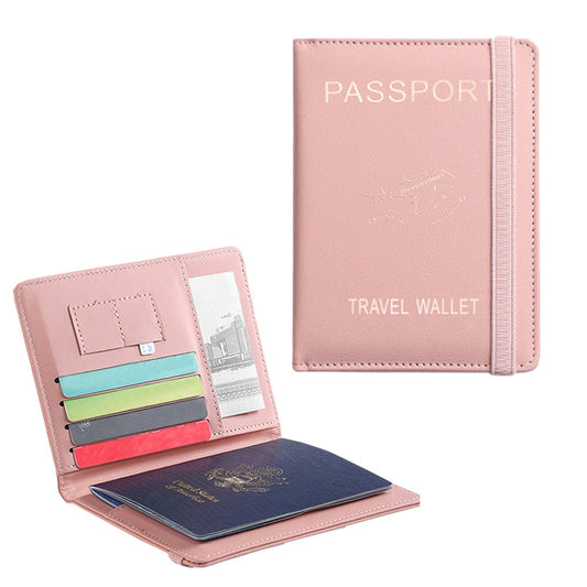 RFID Blocking Passport Holder Travel Passport Wallet Card Holder Pink