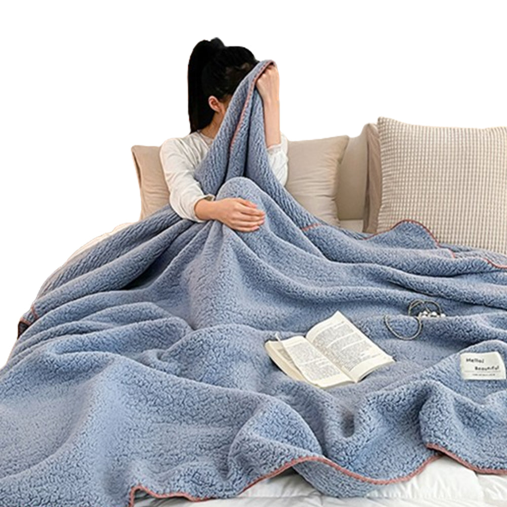 Sherpa Throw Blanket Winter Fuzzy Throws Cozy Blanket Blue