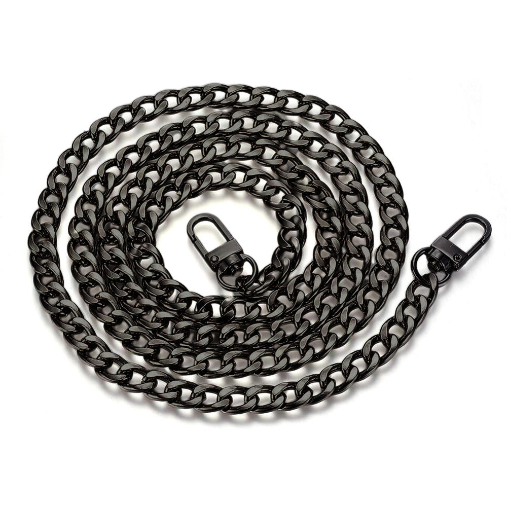 2Pcs 120cm Replacement Metal Shoulder Strap for Handbag Purse Chain Black