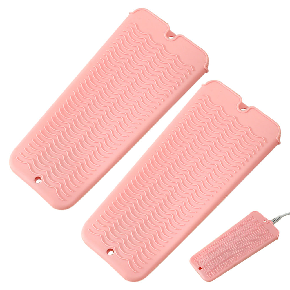 2-Pack Heat Resistant Silicone Pouch ââ‚?For Hair Styling Tools Storage Pink