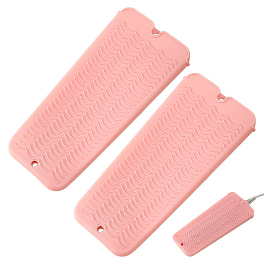 2-Pack Heat Resistant Silicone Pouch ââ‚?For Hair Styling Tools Storage Pink
