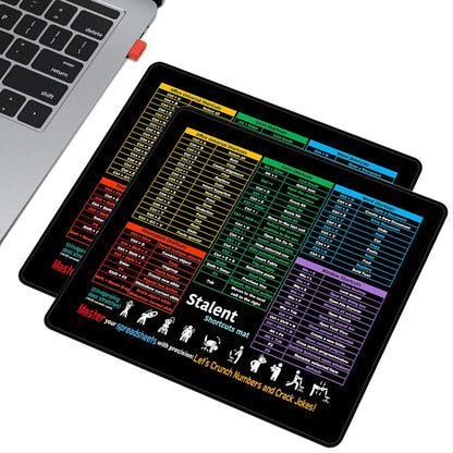 2Pcs Small Excel Cheat Sheet Shortcuts Computer Mouse Pads  Excel Word PowerPoint Windows Shortcuts Desk Pads