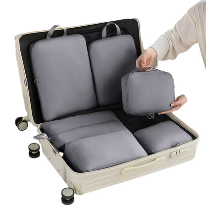 6Pcs Set Packing Cubes for Suitcases Travel Luggage Organizers Clothing Sorting Bags Grey