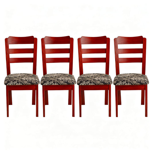 4PCS Stretch Chair Seat Covers Printed Washable Seat Cushion Slipcovers for Dining Chairs Style 1