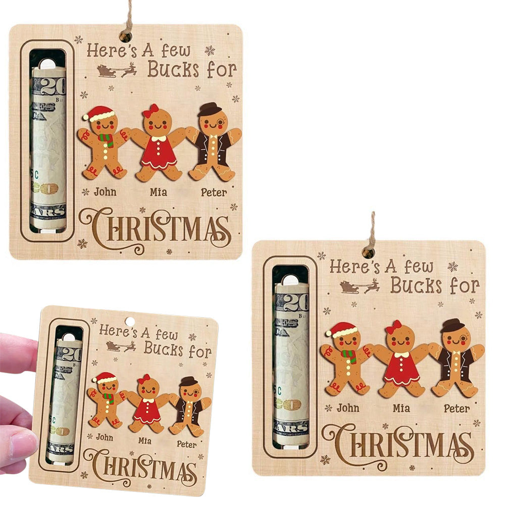 2Pcs Christmas Money Holders Funny Christmas Cash Holder Xmas Tree Hanging Ornaments Style 3