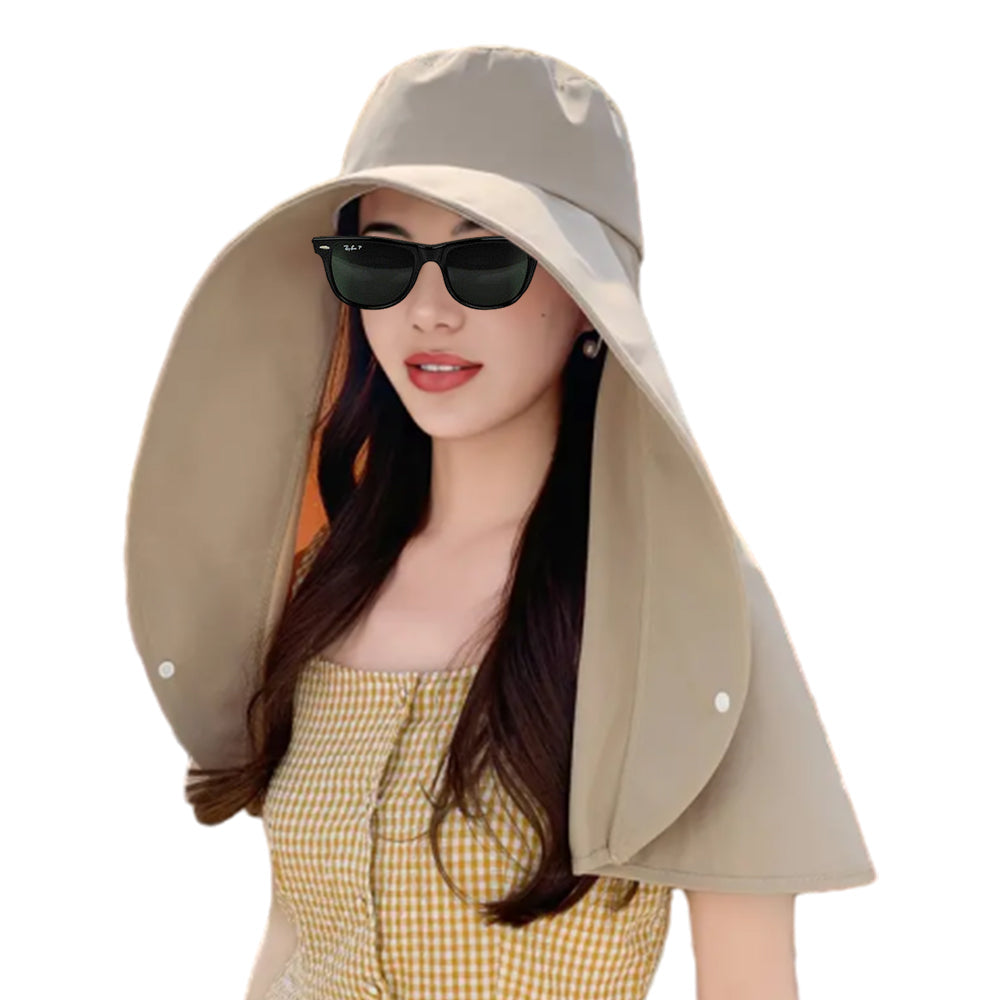 Sun Hats Wide Brim Fishing Hat UV Protection Bucket Hats Khaki