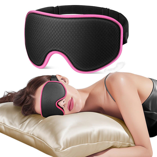 3D Sleeping Eye Mask Breathable Light Blocking Night Mask Rose Red