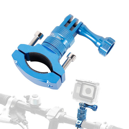 Aluminum 360-degree Bike Handlebar Mount for GoPro Hero 13 12 11 Cameras Blue