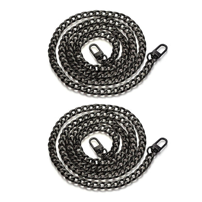 2Pcs 120cm Replacement Metal Shoulder Strap for Handbag Purse Chain Black