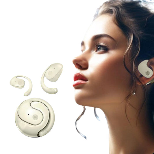 Open Ear Headphones Wireless Bluetooth Earbuds Sport Earphone Beige