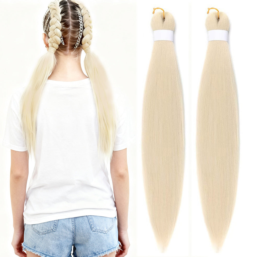 2Pcs Pre-Stretched Braiding Hair Extensions Synthetic Cosplay Hair Extensions Beige