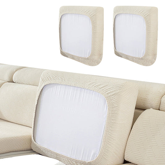 2Pcs Stretch Sofa Cushion Cover Lounge Sofa Seat Slipcover Protector Couch Cover Cream