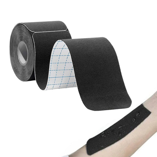 Kinesiology Tape Waterproof Breathable Latex-Free for Ankle Wrists Knees Black