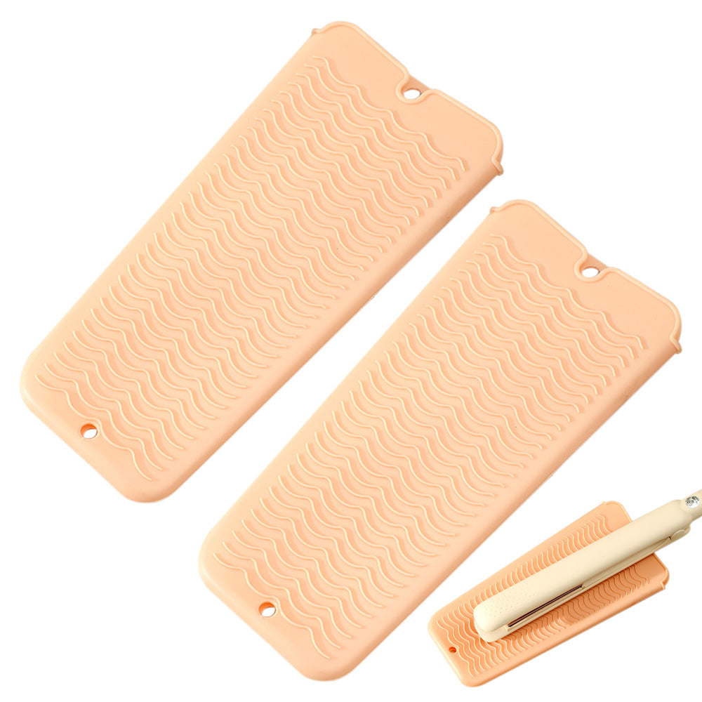 2-Pack Heat Resistant Silicone Pouch ââ‚?For Hair Styling Tools Storage Nude