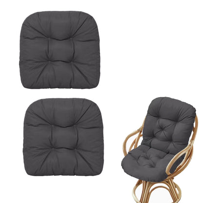 2Pcs Dining Chair Cushions Office Chair Seat Pad Backrest Pad Dark Grey