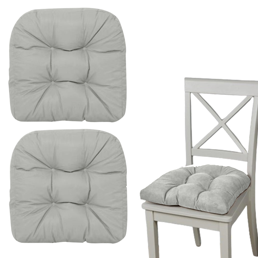 2Pcs Dining Chair Cushions Office Chair Seat Pad Backrest Pad Light Grey