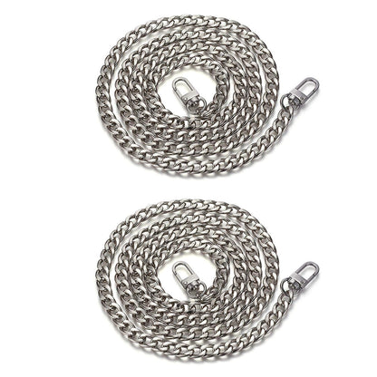 2Pcs 120cm Replacement Metal Shoulder Strap for Handbag Purse Chain Silver