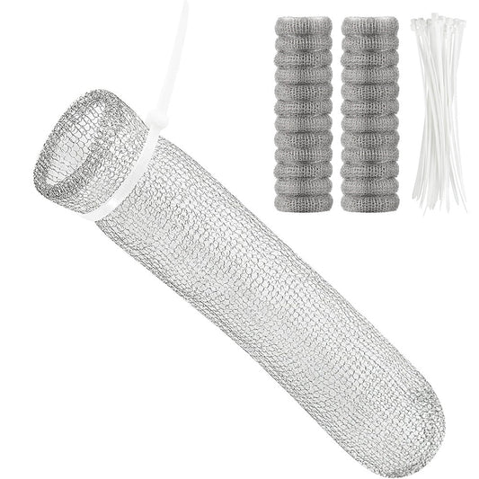 24 Pieces Drain Filter for Washing Machine Stainless Steel Hair Snare Traps with 24 Pcs Cable Ties