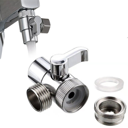Switch Faucet Adapter 2-Way Tee Connector Water Tap Connector Diverter Valve Shower Arm Diverter