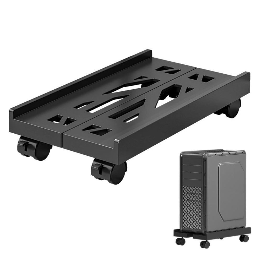 Adjustable PC Case Stand with Wheels Universal Computer Tower Holder Cooling Rack