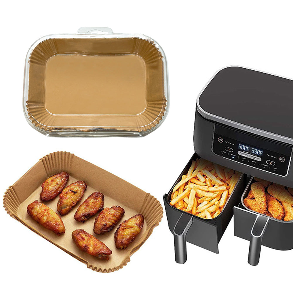 120Pcs Square Air Fryer Liners for Ninja Dual Disposable Airfryer Paper Liners Accessories