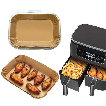 120Pcs Square Air Fryer Liners for Ninja Dual Disposable Airfryer Paper Liners Accessories