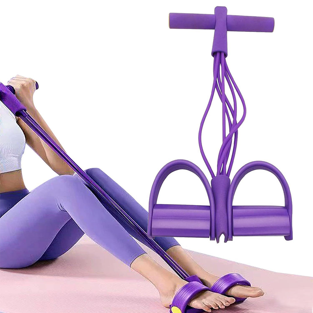 6-Tube Foot Pedal Resistance Band ¨C Ankle Puller Exercise Tension Rope for Fitness Training