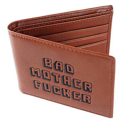 Brown Engraved Men's PU Leather Wallet with 8 Card Slots