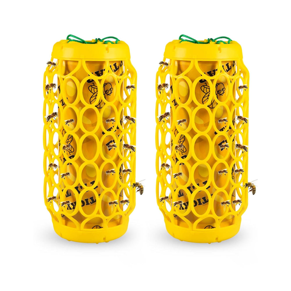 Set of 2Pcs Wasp Trap Outdoor Hanging Jacket Trap Reusable Wasp Catcher Sticky Wasp Repellent