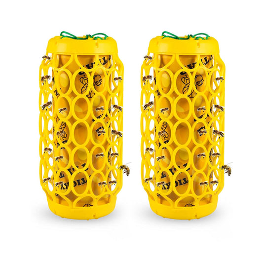 Set of 2Pcs Wasp Trap Outdoor Hanging Jacket Trap Reusable Wasp Catcher Sticky Wasp Repellent