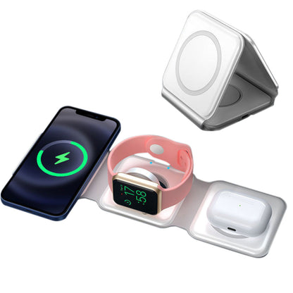3-in-1 Foldable Magnetic Wireless Charging Base for iPhone Apple Watch & AirPods