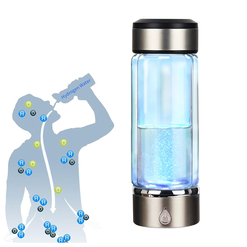 380ml Portable Hydrogen Rich Water Maker Ionizer Generator Double-Wall Bottle Cup