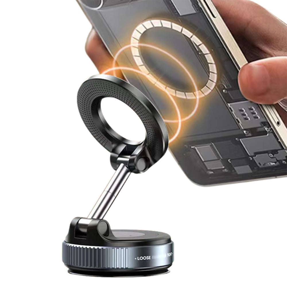 Magnetic Car Phone Holder with Vacuum Suction for Dashboard & Windshield