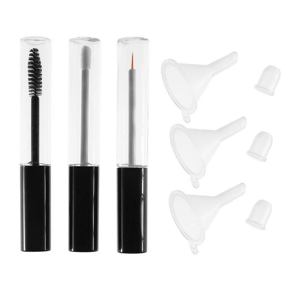 3Pcs Set 10ml Empty Bottles Clear Mascara Tube Wand Eyelash Cream Containers