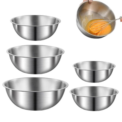 5PCS Stainless Steel Mixing Bowls Set for Kitchen Baking and Meal Prep