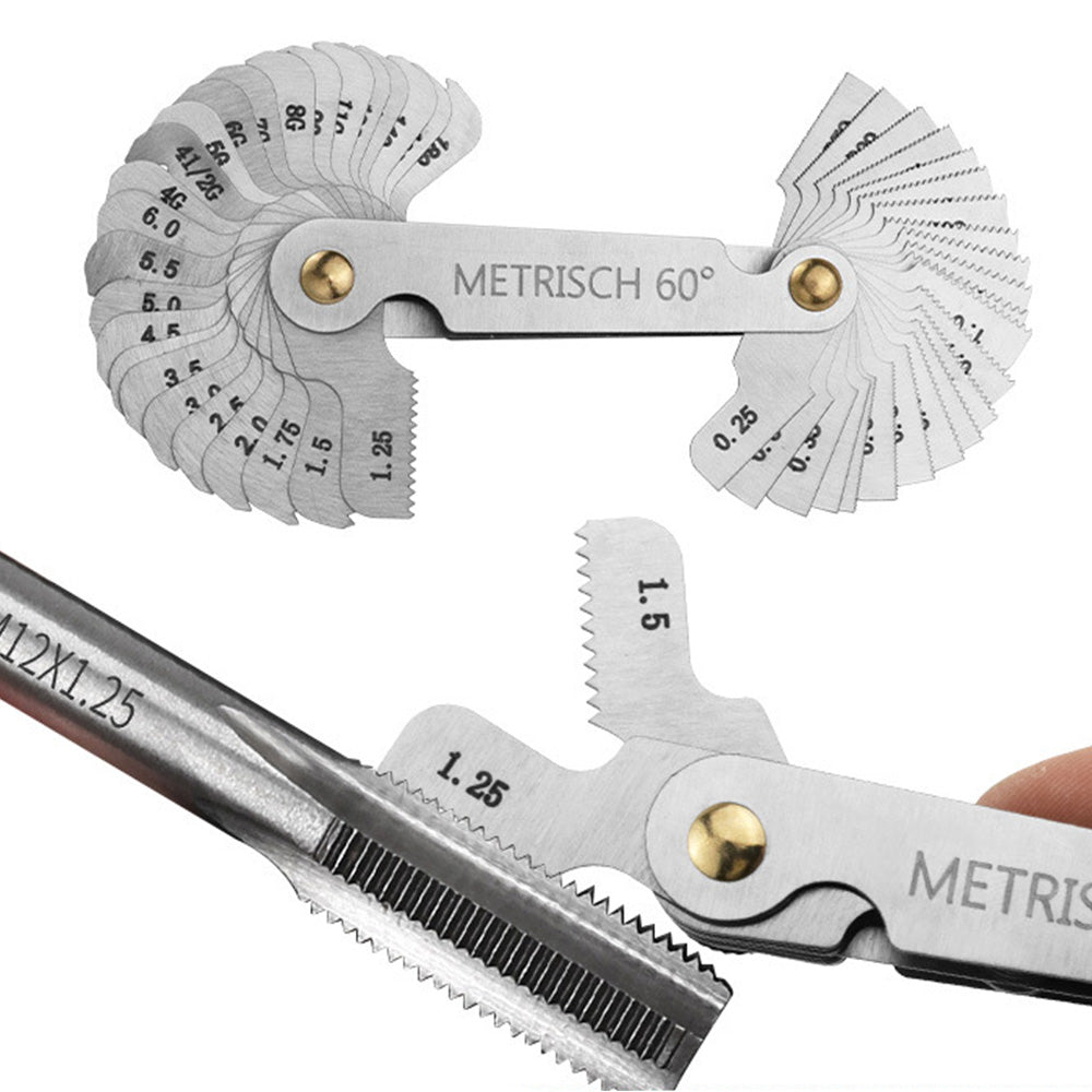 52 Leaf Metric 60 Degree and Imperial 55 Degree Thread Pitch Gauge