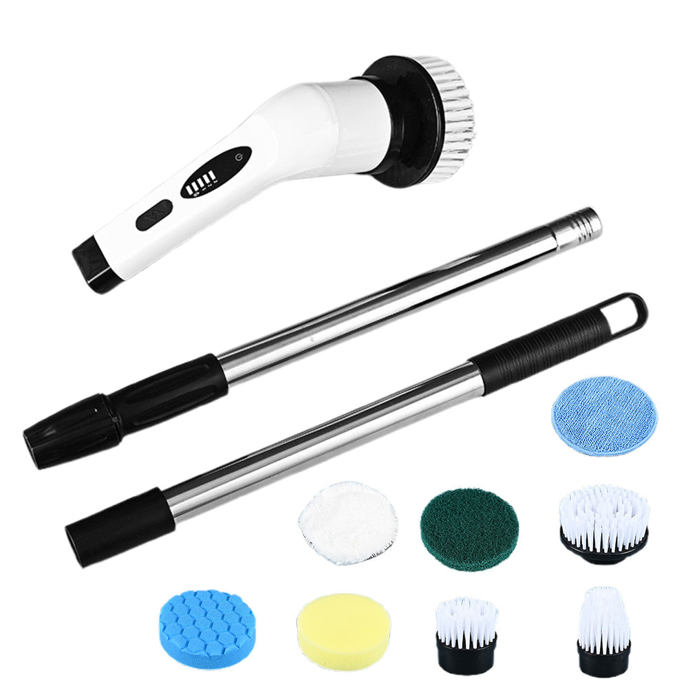 9-in-1 Electric Spin Scrubber Adjustable Cordless Cleaning Brush for Bathroom Kitchen Tile Car