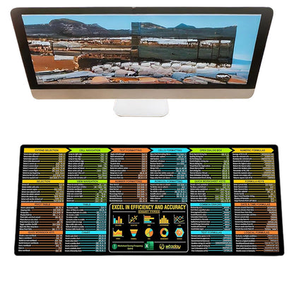 Extra Large Excel Shortcut Mouse Pad ââ‚?Non-Slip Desk Mat for Office