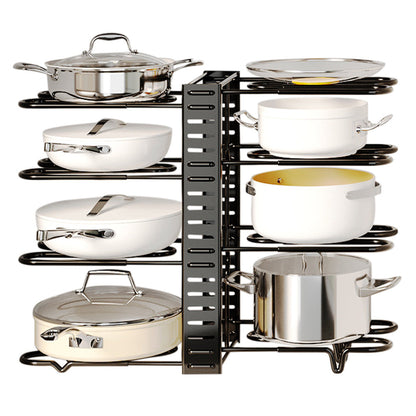 8 Tier Pot and Pan Organizer Rack for Cabinet Pot Organizers Inside Cabinet