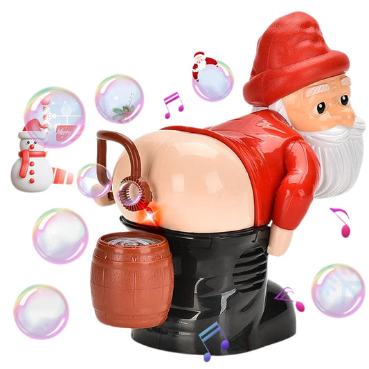 Funny Santa Claus Bubble Machine with Light and Music Automatic Bubble Blower Machine for Christmas