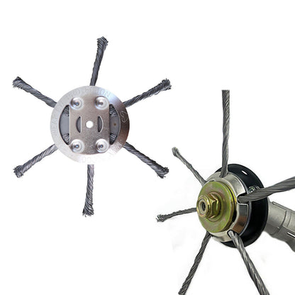 2 Pack Replacement 150 MM Steel Wire Weed Brush for Grass Trimmer 6-Head Cutter Heads for Lawn Mower