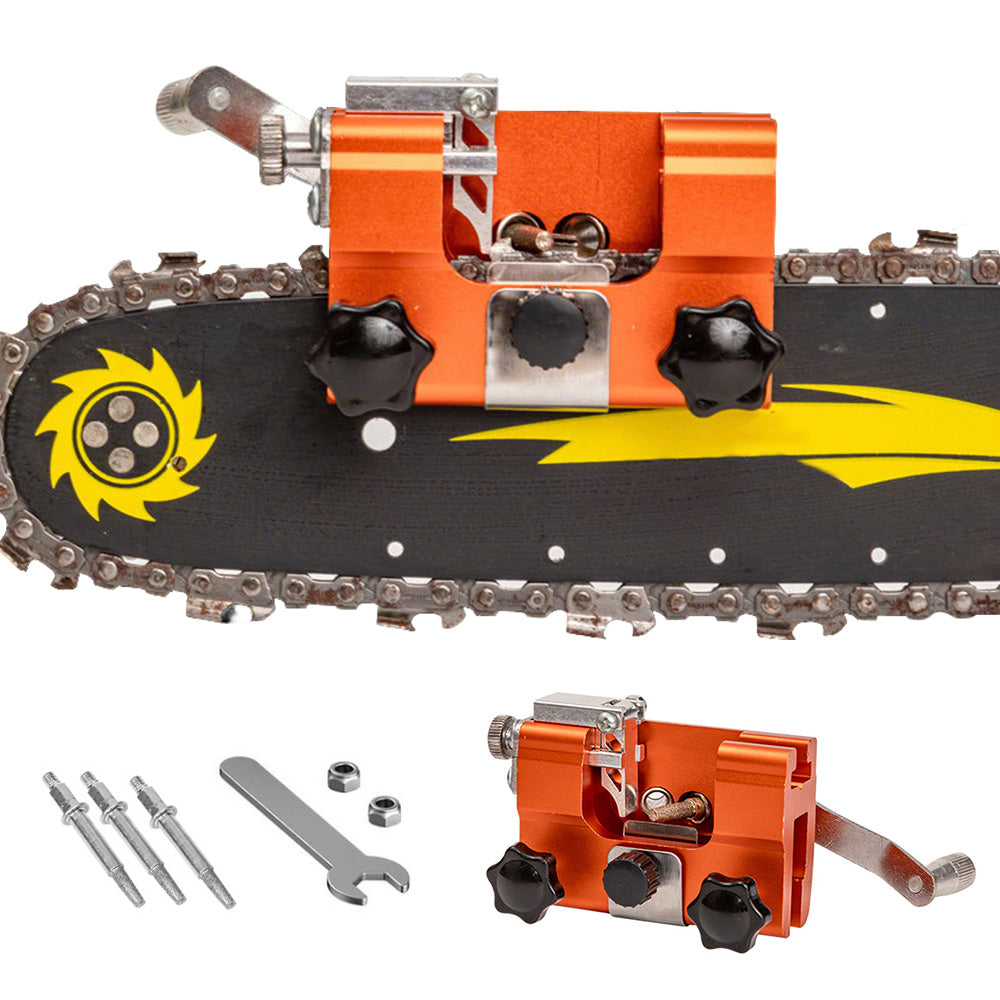 Hand Crank Chain Sharpening Tool With 3 Grinding Heads