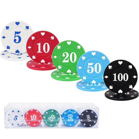100Pcs Poker Chips Set with Storage Box ¨C Durable Plastic Chips for Home Poker Nights