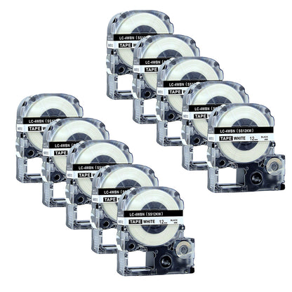 10 Piece Compatible with Epson KingJim LK-4WBN Label Tape