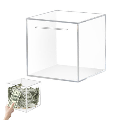 Clear Acrylic Piggy Bank Must Break to Open Money Box