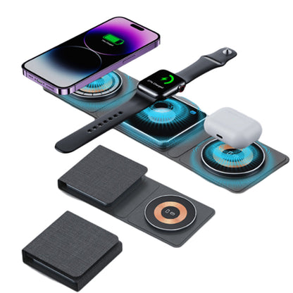 3-in-1 Magnetic Wireless Charger Foldable Fast Charging Station for Android Apple