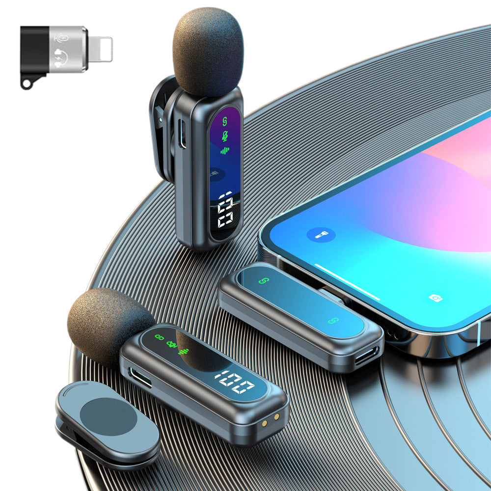 Wireless Lavalier Microphone ââ‚?Magnetic Mini Mic with LED for Phones