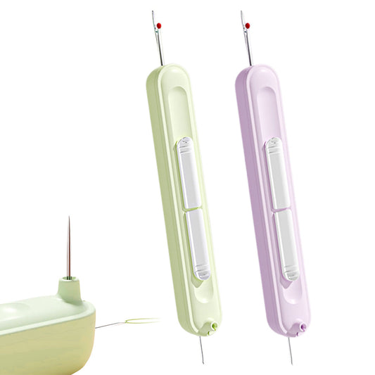 2Pcs 2-in-1 Needle Threader Stretchable Seam Ripper Threading Tool for Sewing Crafts Knitting